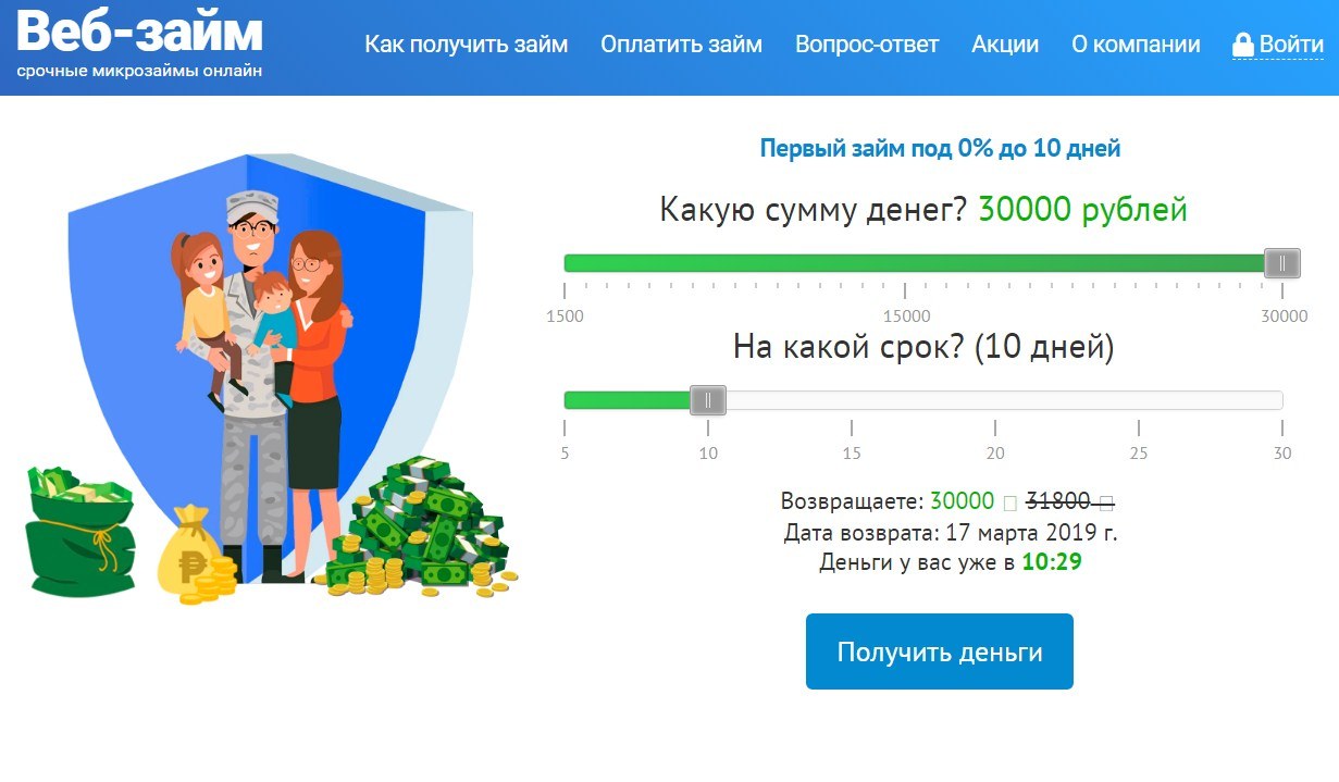 Веб-займ в Ржеве